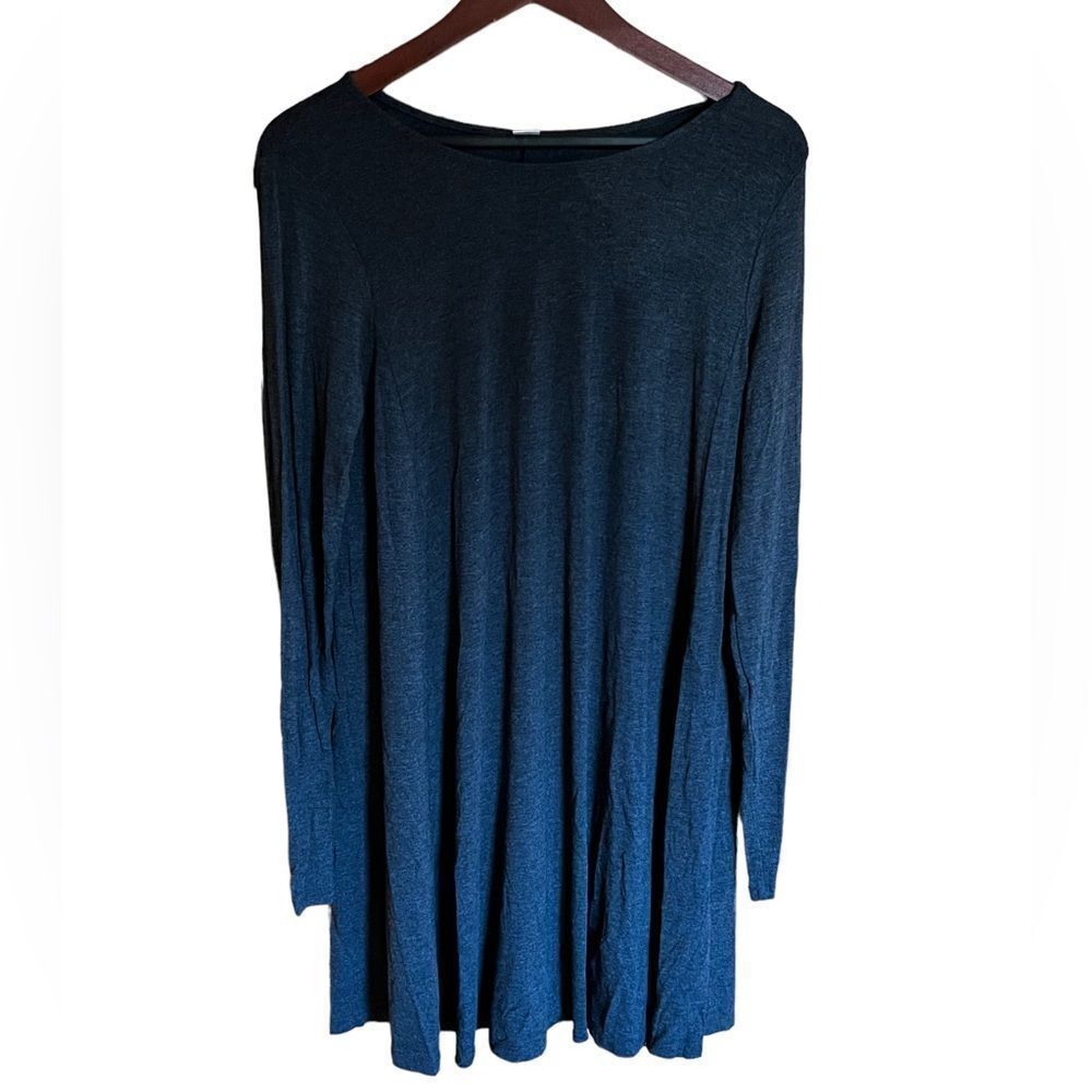 ‎Old Navy charcoal gray long sleeved shirt dress size medium